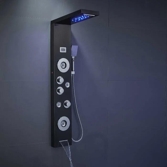 LED Black SUS04 Bathroom Shower Panel - Image 5