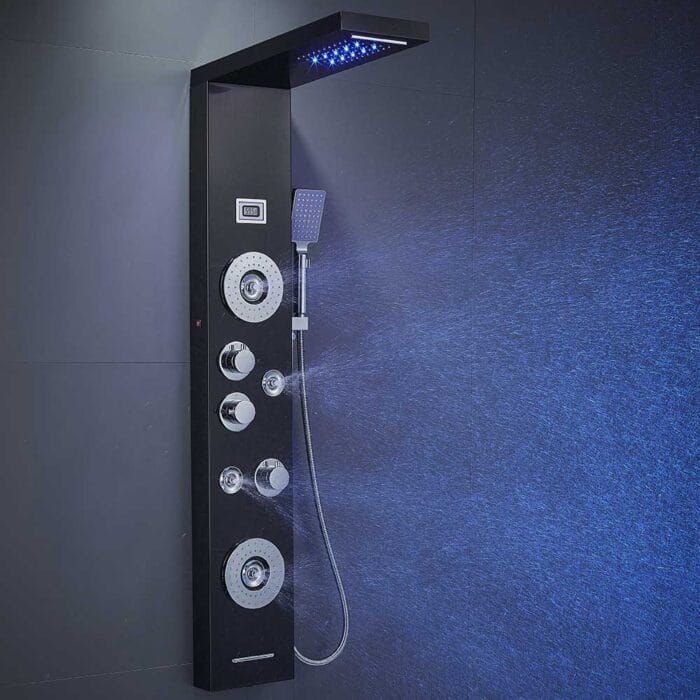 LED Black SUS04 Bathroom Shower Panel - Image 4