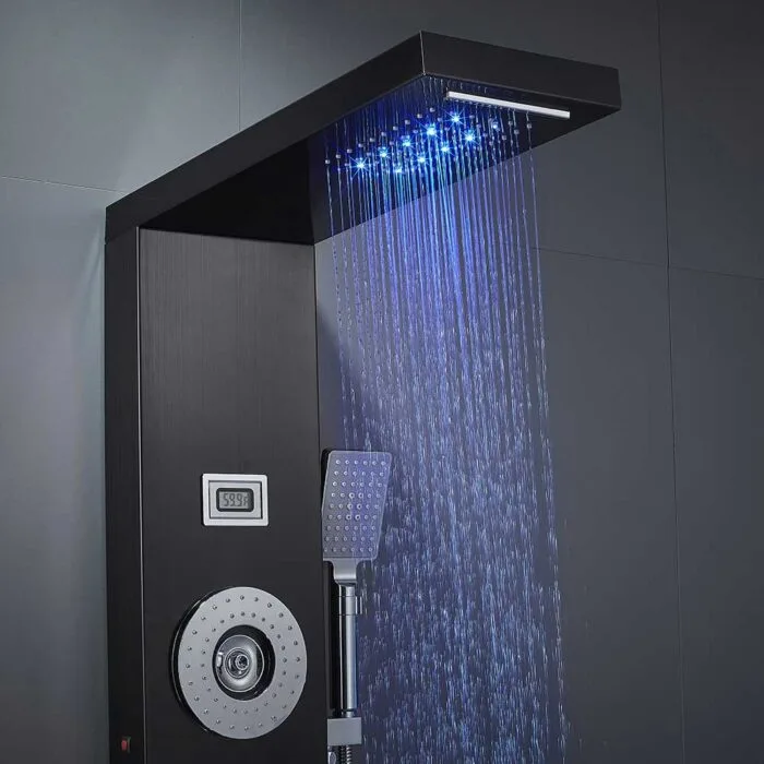 LED Black SUS04 Bathroom Shower Panel - Image 6