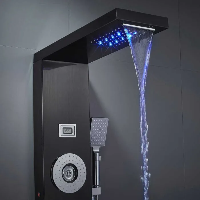 LED Black SUS04 Bathroom Shower Panel - Image 7