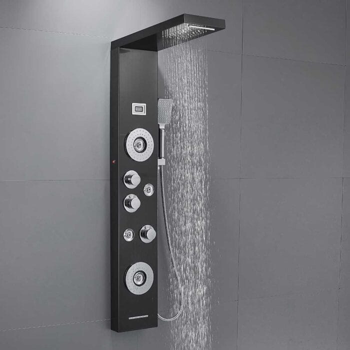 LED Black SUS04 Bathroom Shower Panel - Image 12