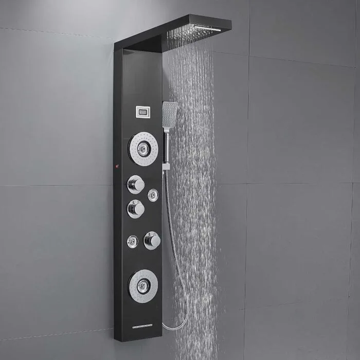 LED Black SUS04 Bathroom Shower Panel - Image 12