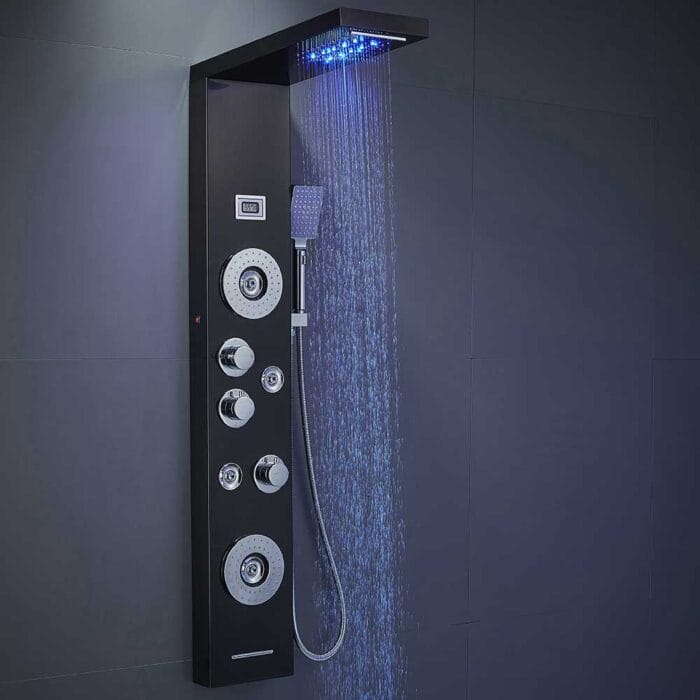 LED Black SUS04 Bathroom Shower Panel - Image 2