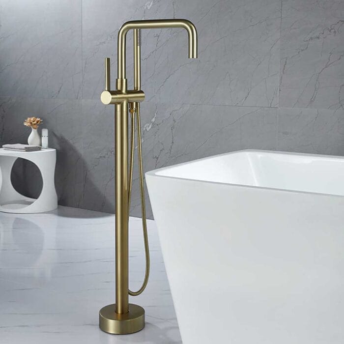 Gold Free Standing Bathroom Bathtub Faucet - Image 2