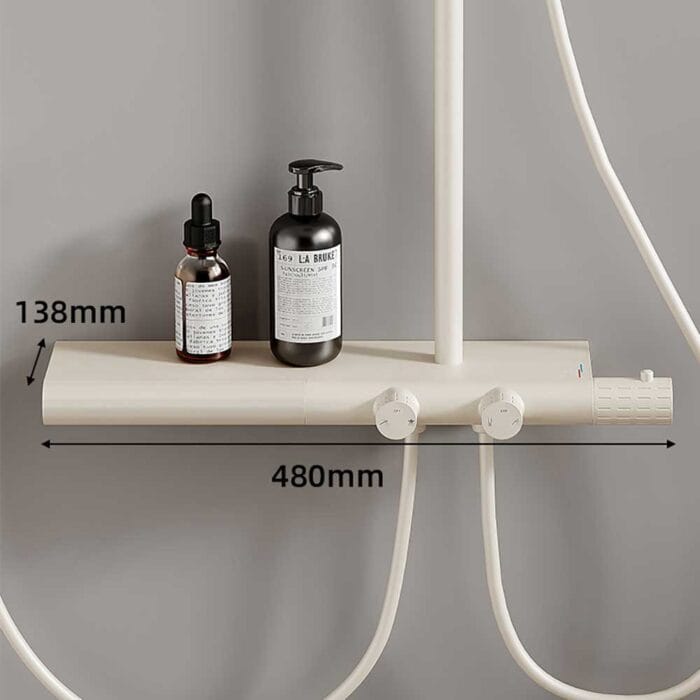 Milky White Thermostati Exposed Shower Set - Image 5