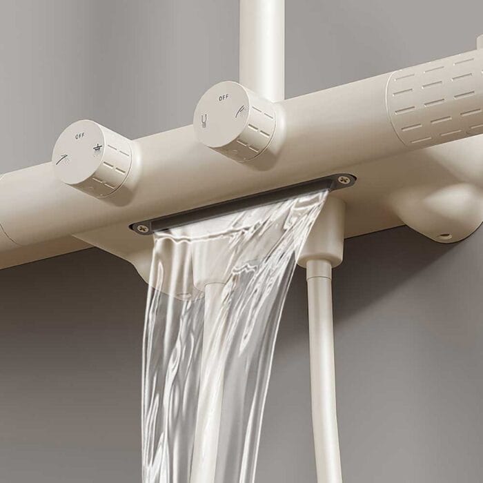 Milky White Thermostati Exposed Shower Set - Image 3