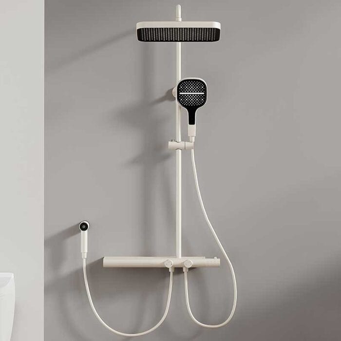 Milky White Thermostati Exposed Shower Set - Image 2