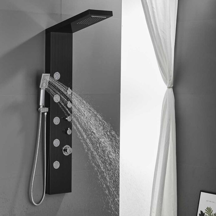 Black SUS04 Bathroom Shower System Panel - Image 3