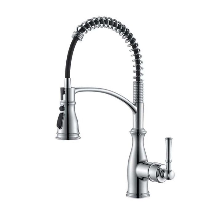 Gold Single Handle Spring Kitchen Faucet - Image 3