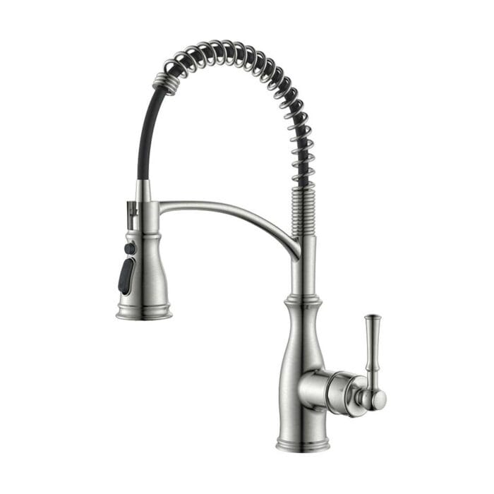 Gold Single Handle Spring Kitchen Faucet - Image 2