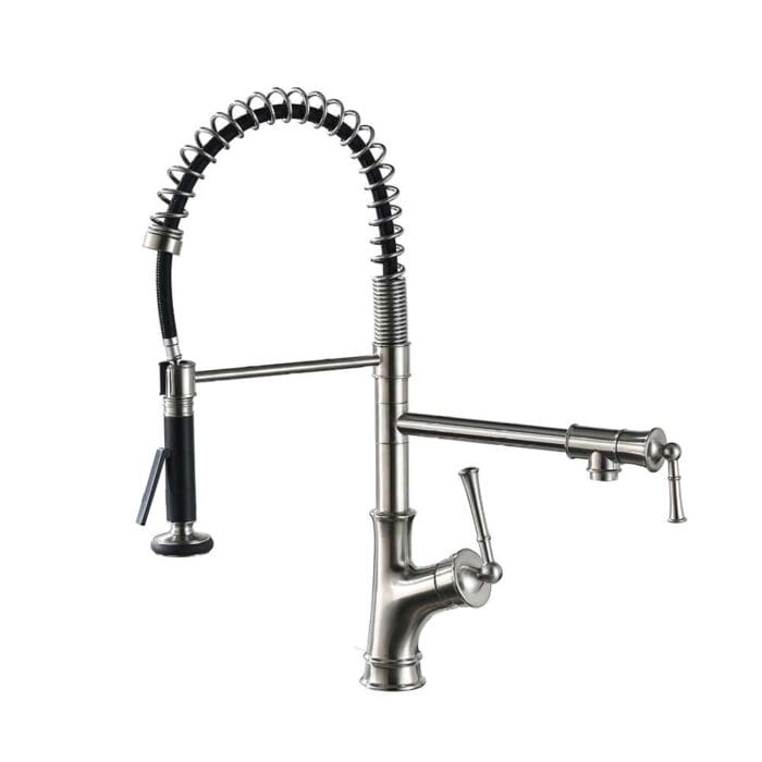 3 Way Chrome Single Handle Spring Kitchen Faucet - Image 3