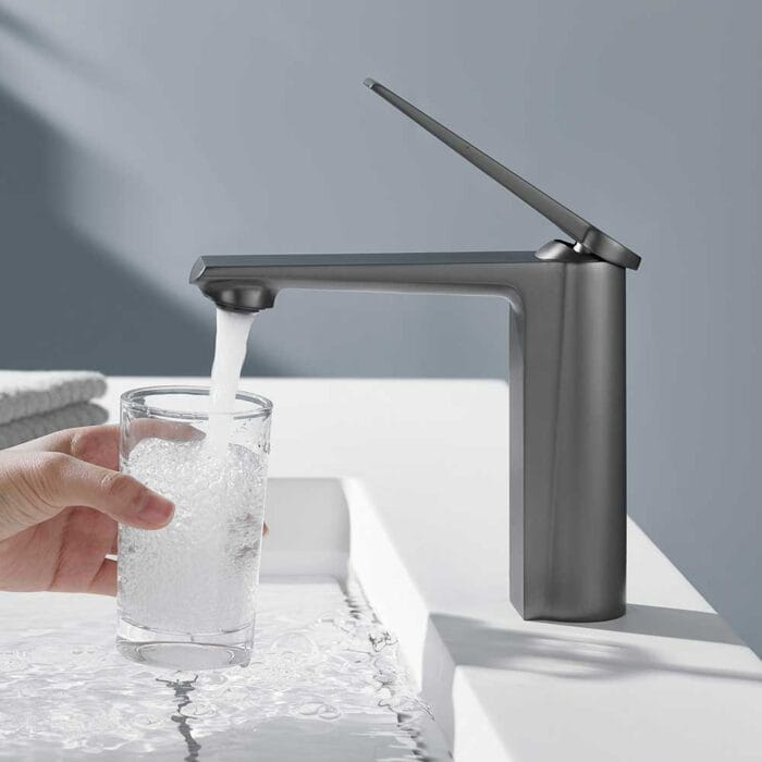Gun Gray One Handle Bathroom Basin Faucet - Image 6