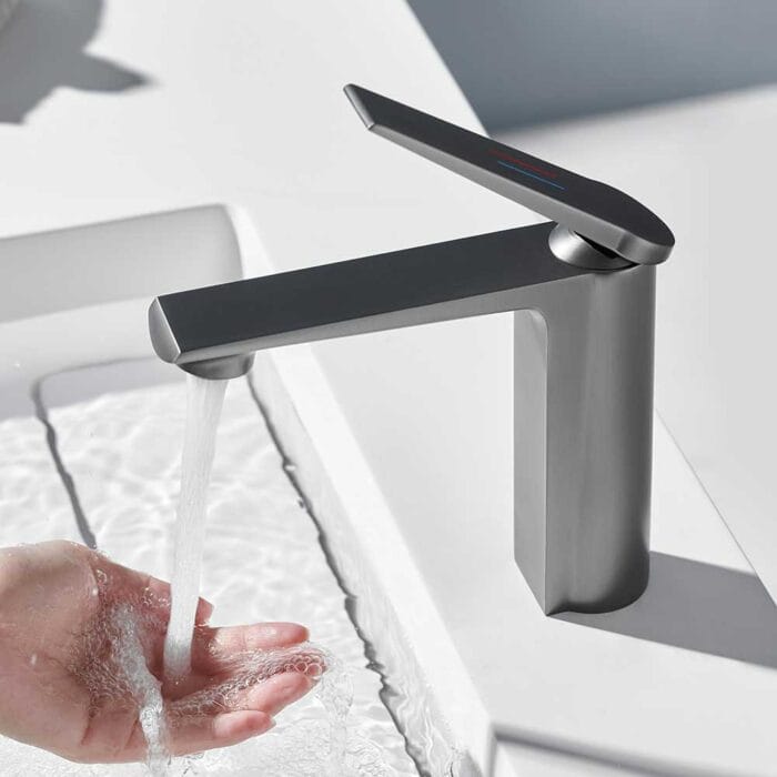Gun Gray One Handle Bathroom Basin Faucet - Image 3