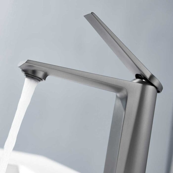 Gun Gray One Handle Bathroom Basin Faucet - Image 4