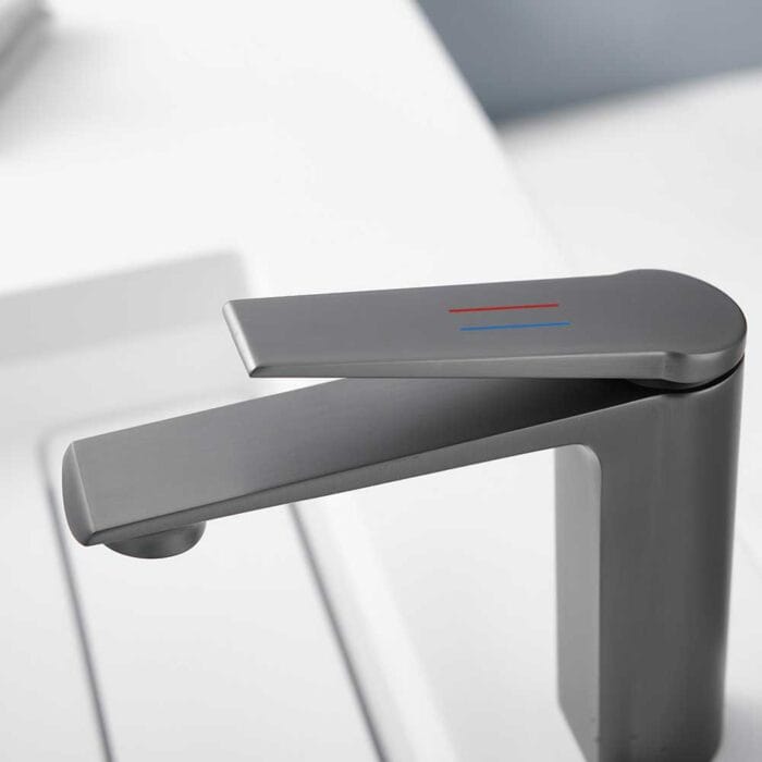 Gun Gray One Handle Bathroom Basin Faucet - Image 5