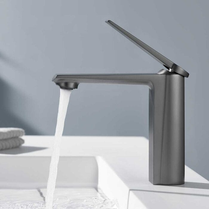 Gun Gray One Handle Bathroom Basin Faucet - Image 2