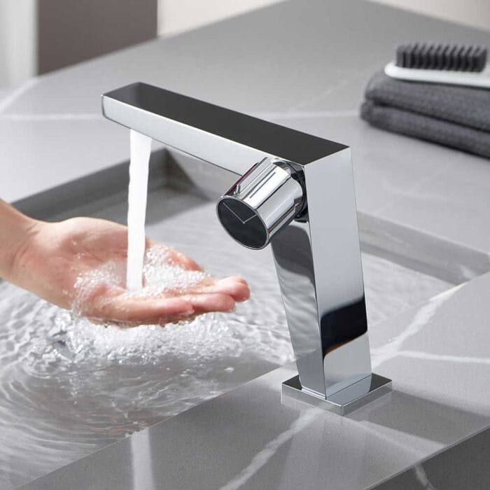 One Clock Style Handle Chome Bathroom Faucet - Image 3