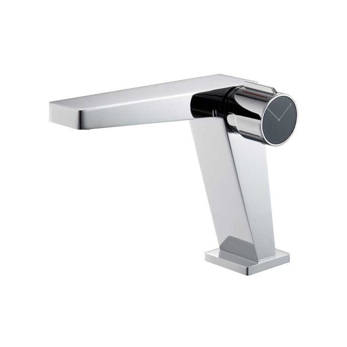 One Clock Style Handle Chome Bathroom Faucet
