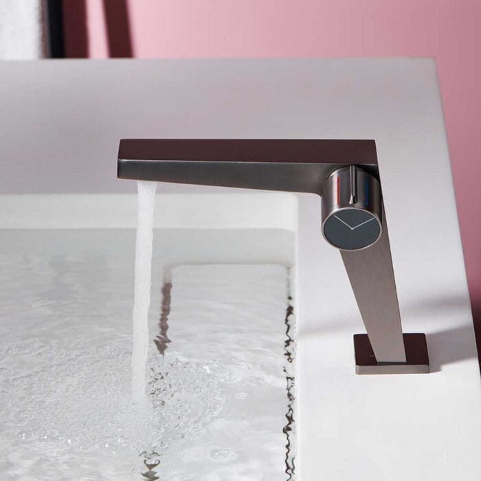 Gun Gray Clock Style Bathroom Basin Faucet - Image 4