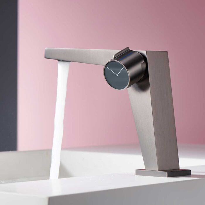 Gun Gray Clock Style Bathroom Basin Faucet - Image 2