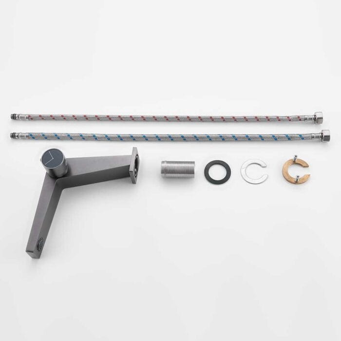 Gun Gray Clock Style Bathroom Basin Faucet - Image 9