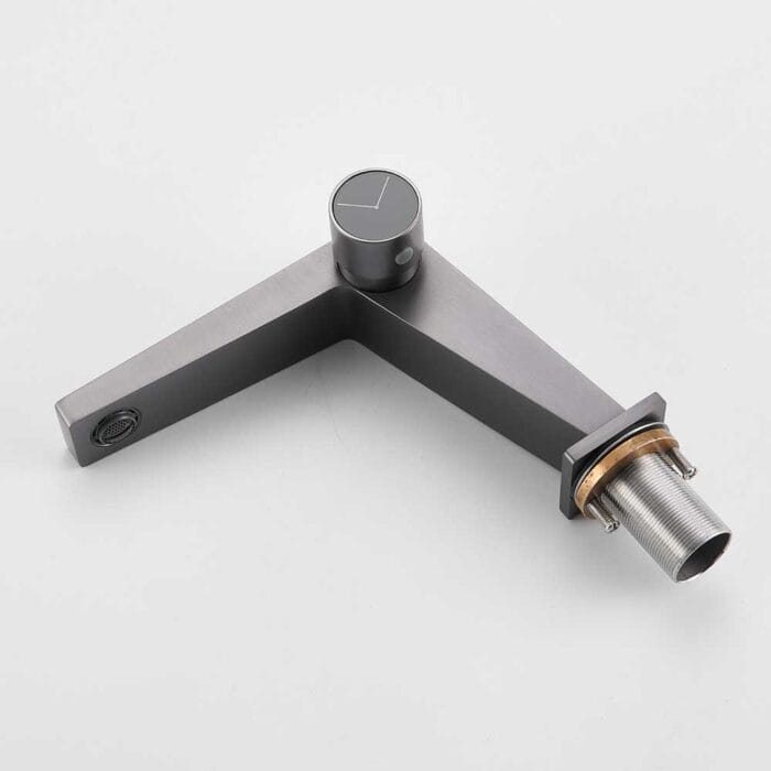 Gun Gray Clock Style Bathroom Basin Faucet - Image 8