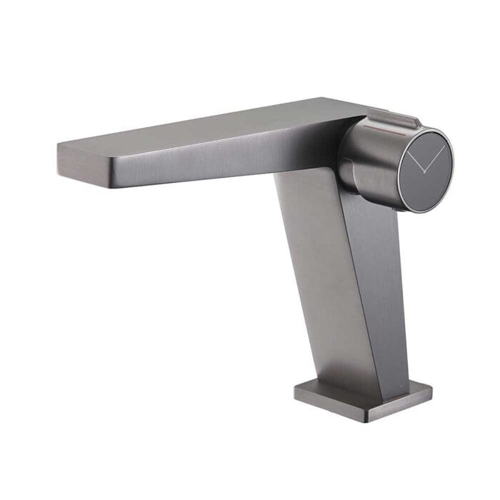 Gun Gray Clock Style Bathroom Basin Faucet