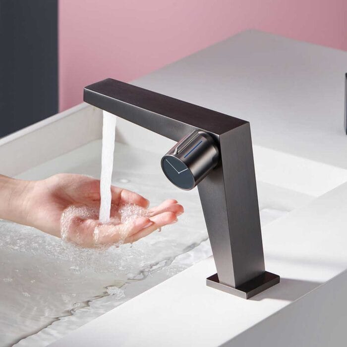 Gun Gray Clock Style Bathroom Basin Faucet - Image 7