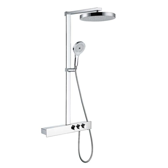 Chrome Brass Lengthen Thermostati Exposed Shower Set