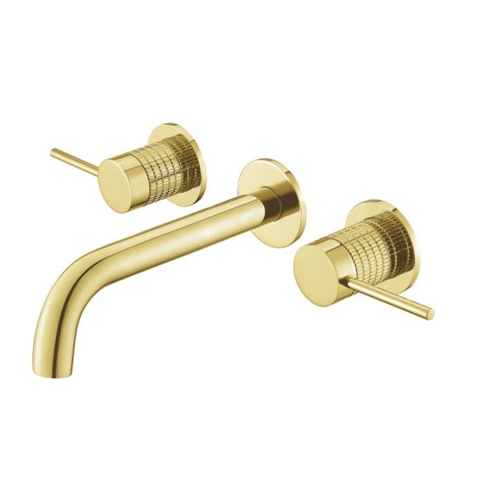 Black Knurled Wall Mounted Bathroom Faucet