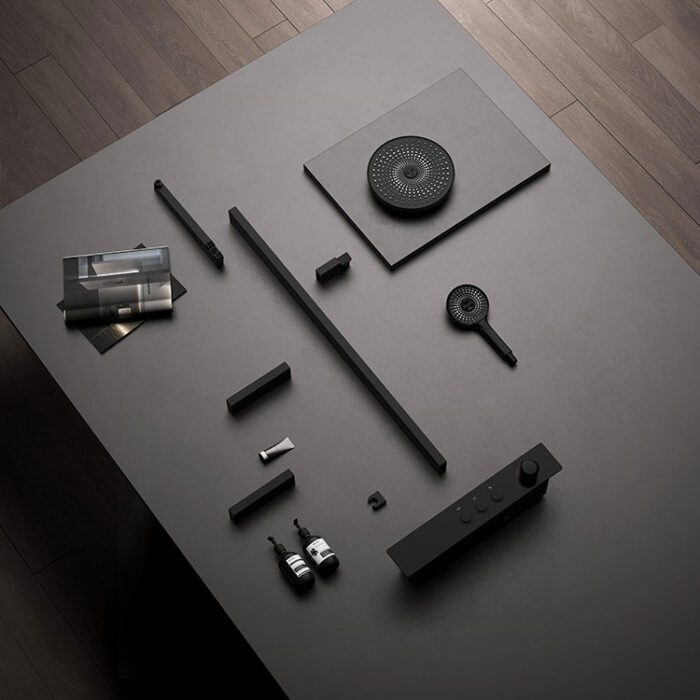 Matte Black Brass Exposed Shower Set - Image 5