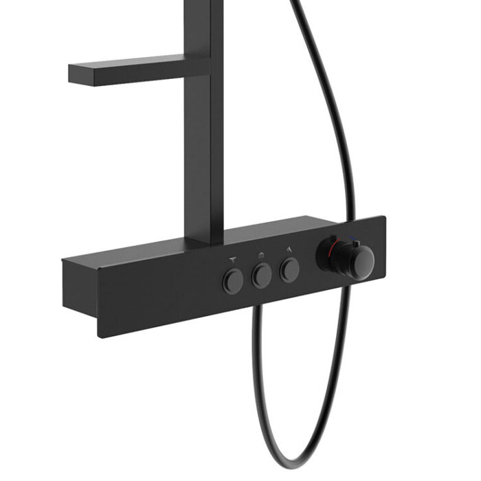 Matte Black Brass Exposed Shower Set - Image 6