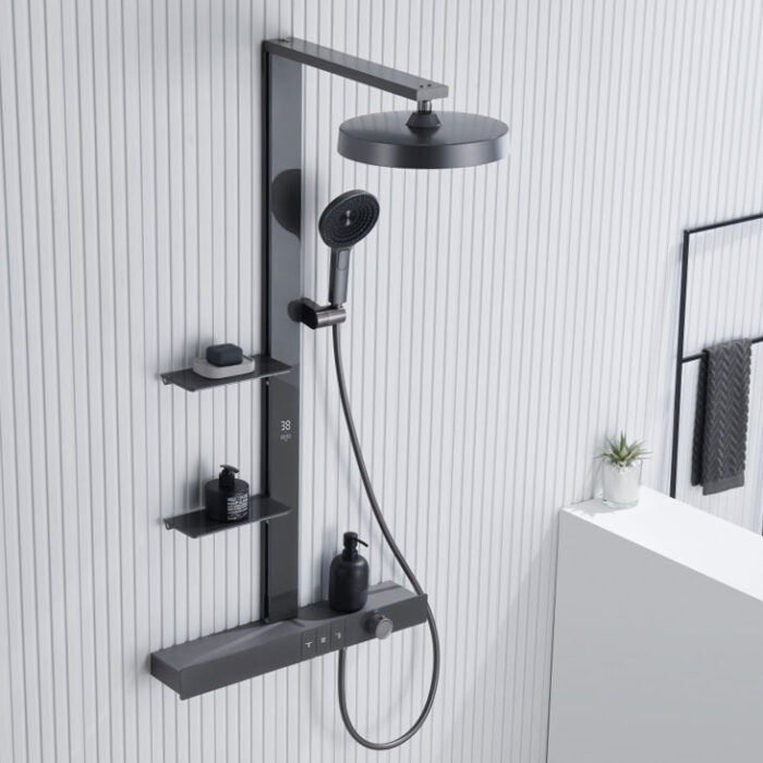 Modern Gunmetal Brass Exposed Shower Set - Image 3
