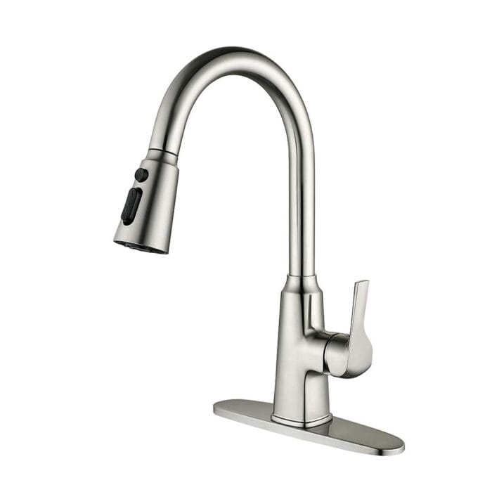 Brushed Nickel Pull Down Kitchen Sink Faucet
