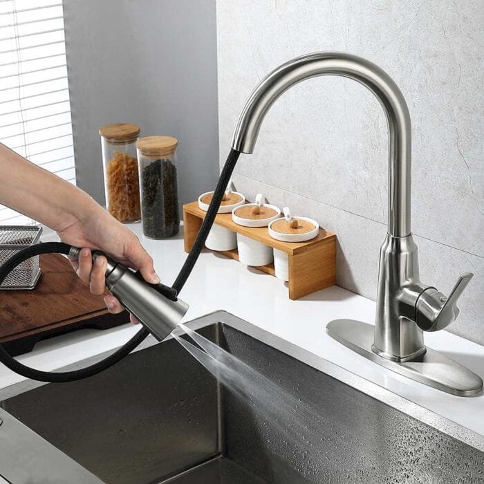 Brushed Nickel Pull Down Kitchen Sink Faucet - Image 3