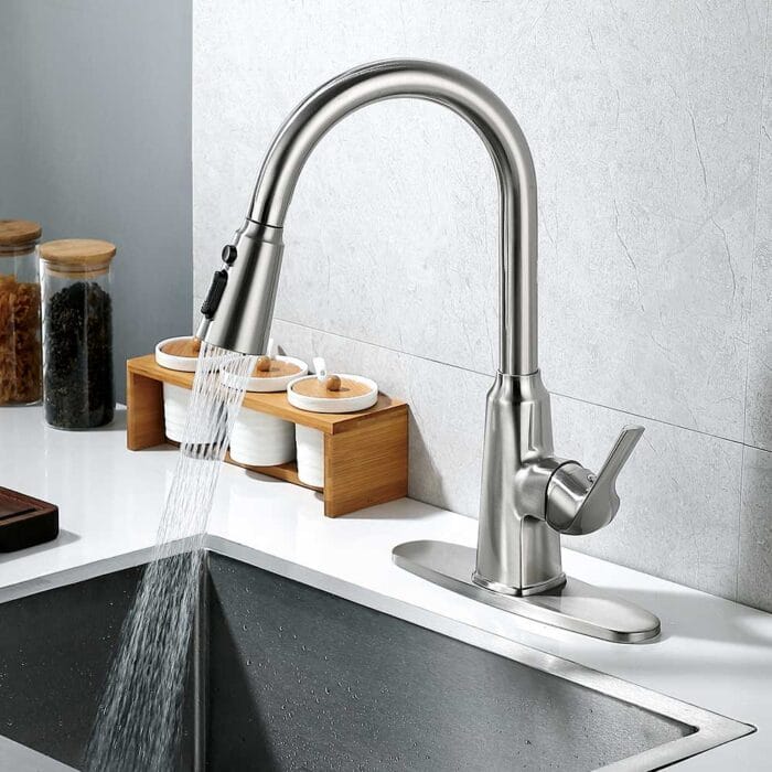 Brushed Nickel Pull Down Kitchen Sink Faucet - Image 2