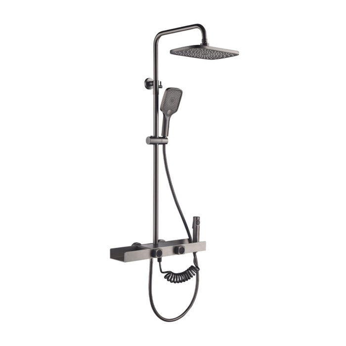 Modern Gunmetal Exposed Shower Set
