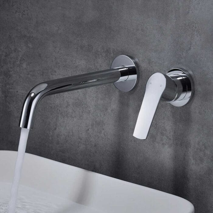 Single Handle Brass Wall Mounted Bathroom Sink Faucet - Image 2