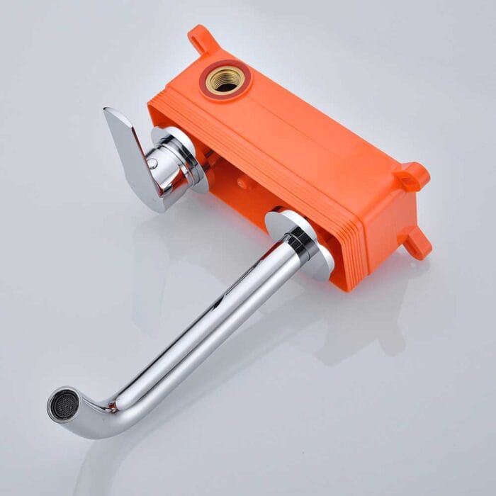 Single Handle Brass Wall Mounted Bathroom Sink Faucet - Image 6