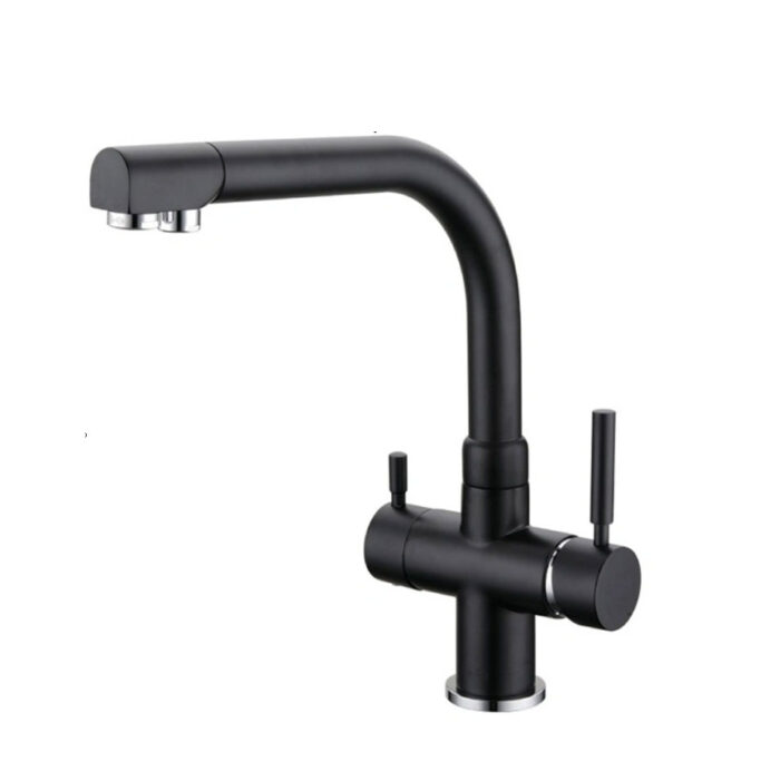 Brass Matte Black Water Filter Kitchen Faucet