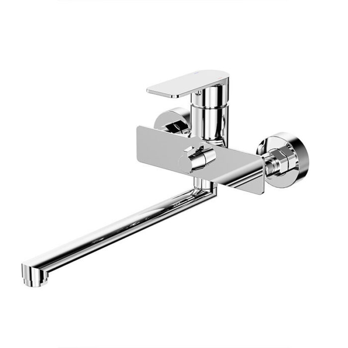 Chrome Hot & Cold Wall Mounted Kitchen Faucet