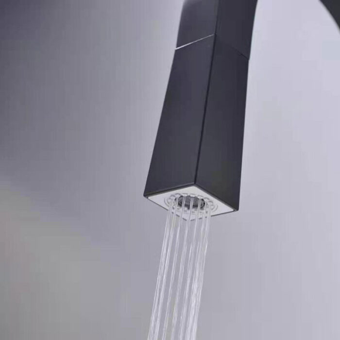 Matte Black Single Handle Pull Down Kitchen Faucet - Image 7