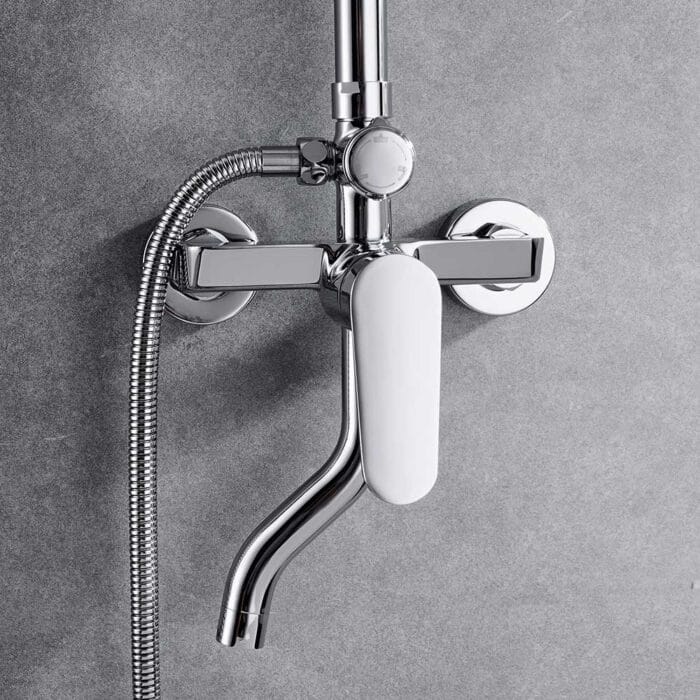 Leo Chrome Brass Exposed Shower Set - Image 7
