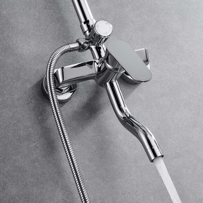 Leo Chrome Brass Exposed Shower Set - Image 6