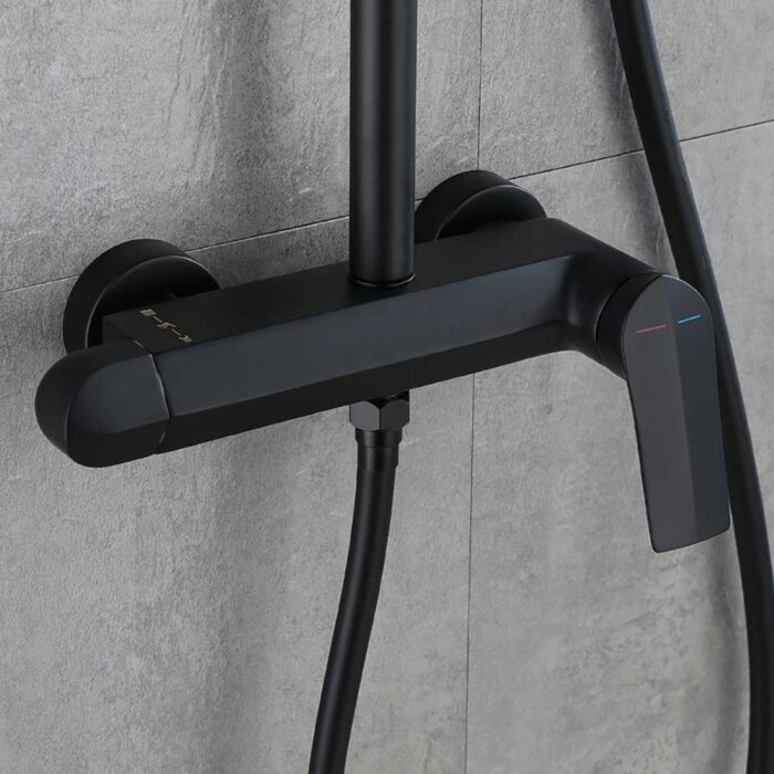 Alma Black Brass Exposed Shower Set - Image 2