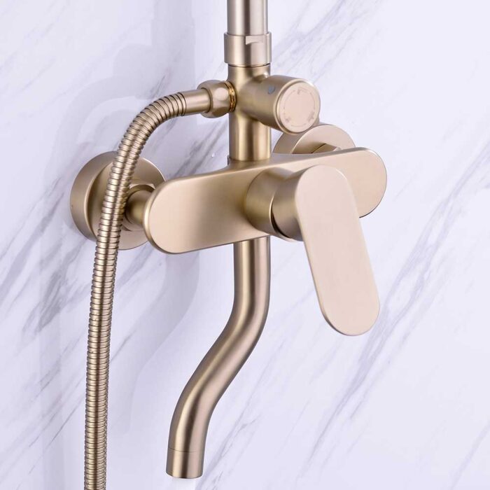 Luna Gold Brass Exposed Shower Set - Image 7