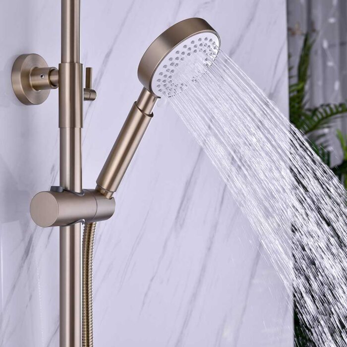 Luna Gold Brass Exposed Shower Set - Image 4