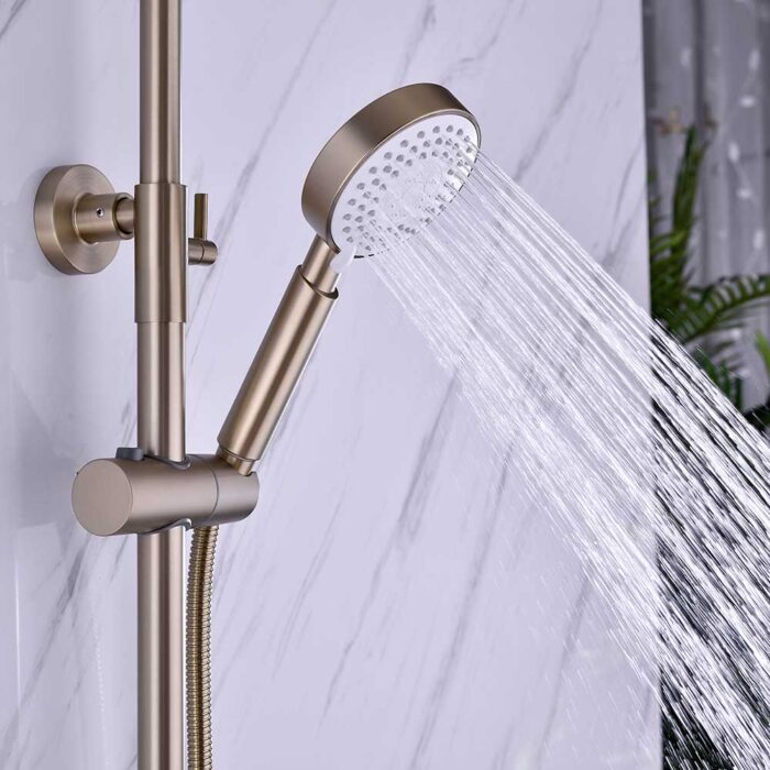 Luna Gold Brass Exposed Shower Set - Image 5