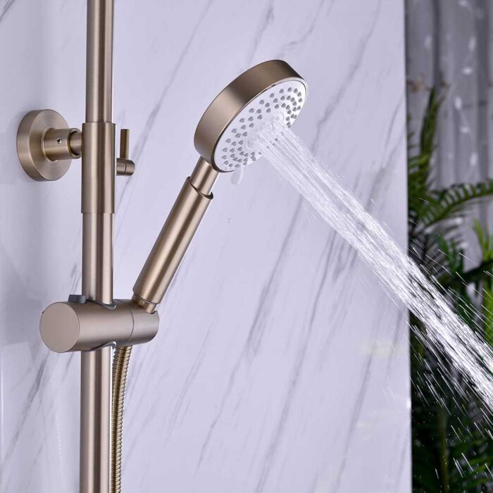 Luna Gold Brass Exposed Shower Set - Image 6