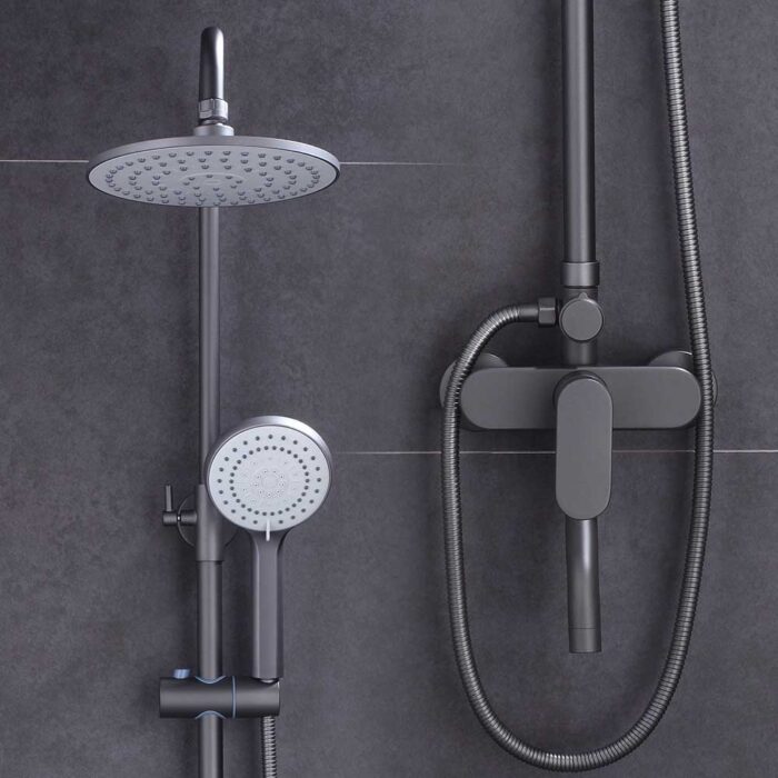 Luna Gun Gary Brass Exposed Shower Set - Image 3